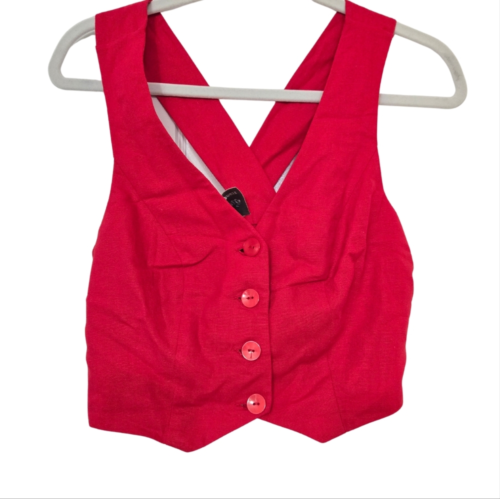 Anthropologie X Mare Mare Cross Back Vest Red Size XS EUC - Picture 3 of 7